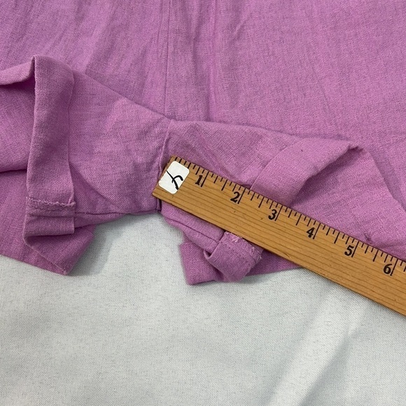 New! Revamped lilac linen blend shorts with tie waist Large - Picture 8 of 10
